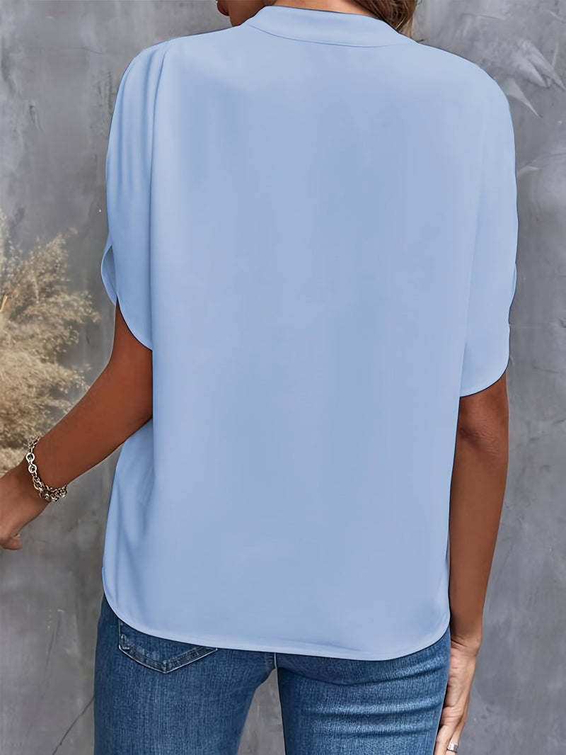 Top Elegante a V con Maniche Stilose per Donne | Tanita TIAMUSE Top Blusa