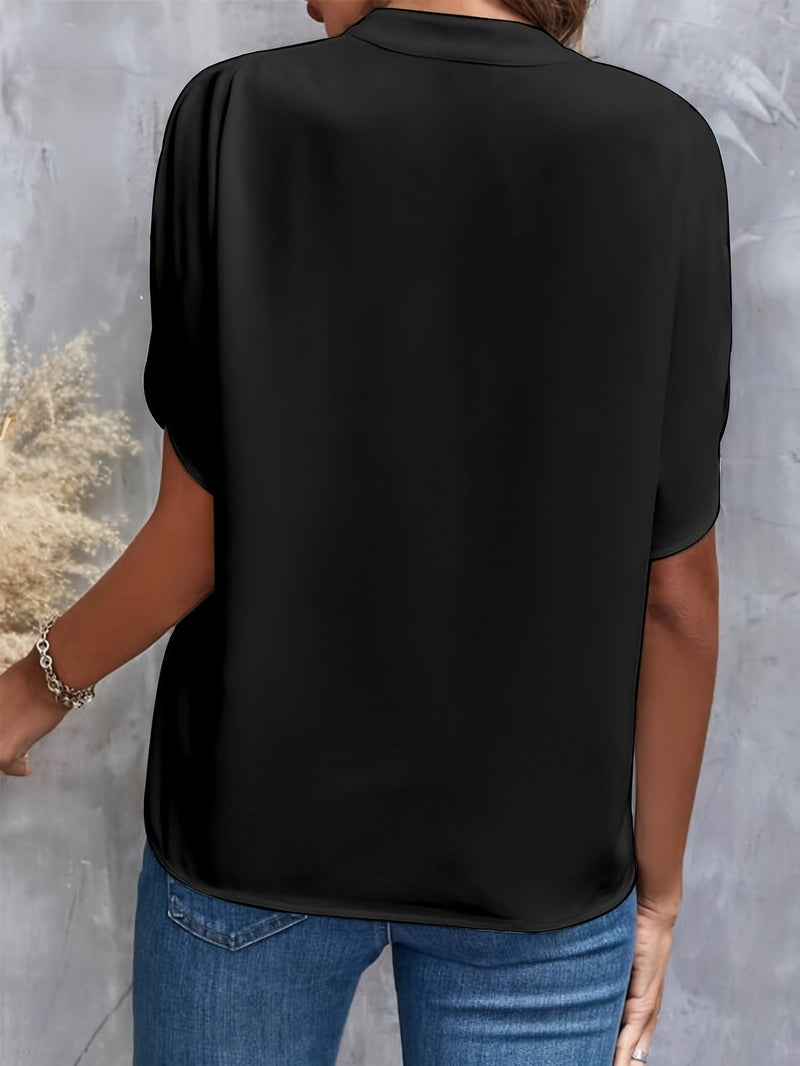 Top Elegante a V con Maniche Stilose per Donne | Tanita TIAMUSE Top Blusa