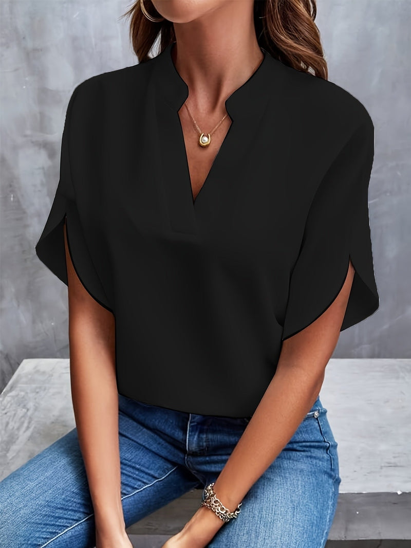 Top Elegante a V con Maniche Stilose per Donne | Tanita TIAMUSE Top Blusa