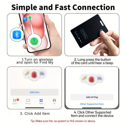 Tracker GPS in Formato Carta - Dispositivo Antismarrimento per Portafogli e Borse | GeoFind TIAMUSE Gadgets