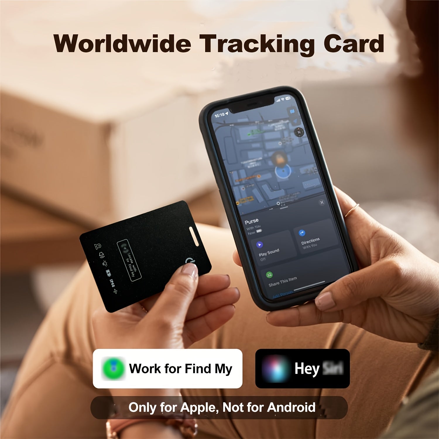 Tracker GPS in Formato Carta - Dispositivo Antismarrimento per Portafogli e Borse | GeoFind TIAMUSE Gadgets