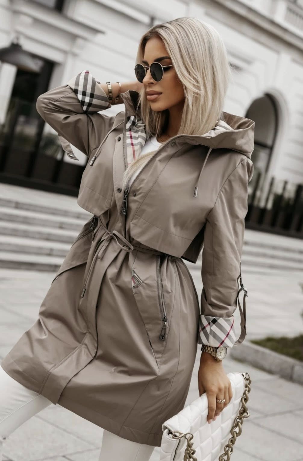 Trench Coat Donna Lungo con Cintura - Moda Autunno Primavera 2025 TIAMUSE Outwear