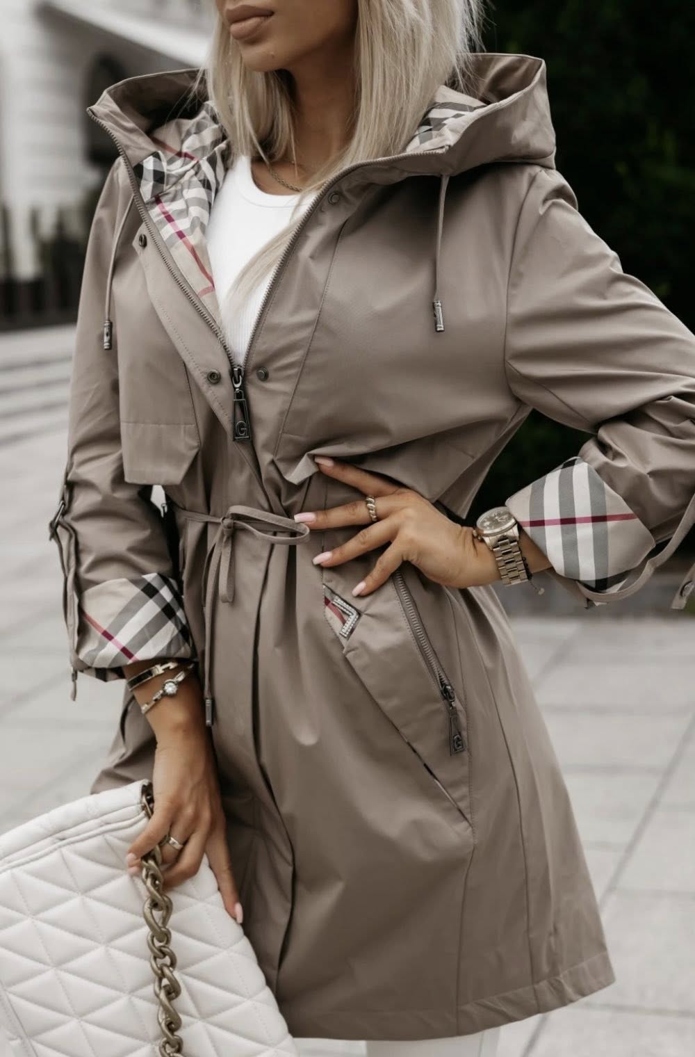 Trench Coat Donna Lungo con Cintura - Moda Autunno Primavera 2025 TIAMUSE Outwear