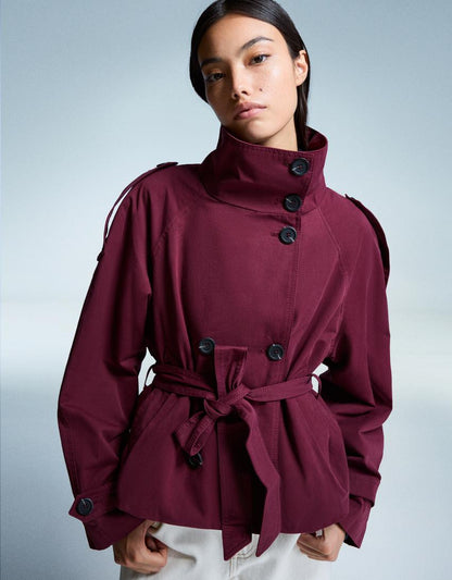 Trench Corto Donna Autunnale | Cappotto Leggero con Cintura – Noemis TIAMUSE November