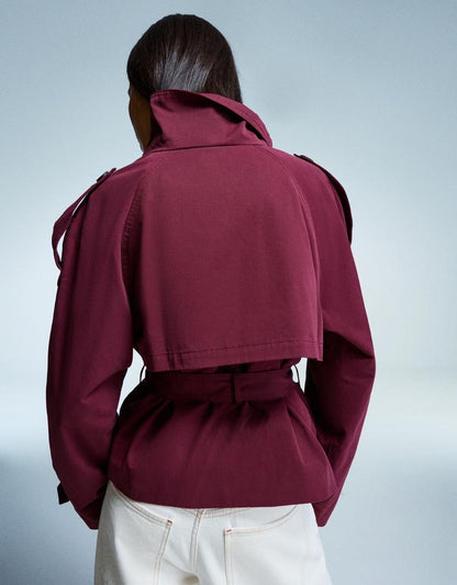Trench Corto Donna Autunnale | Cappotto Leggero con Cintura – Noemis TIAMUSE November