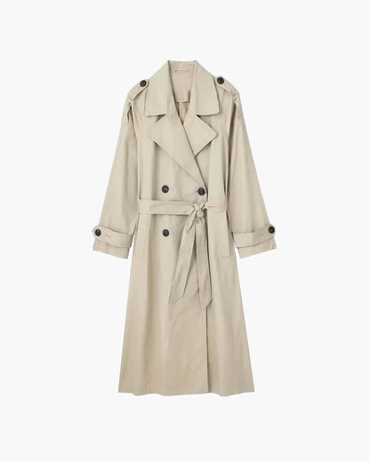Trench Lungo Donna con Cintura - Cappotto Classico Elegante Primavera Autunno| Marlyn TIAMUSE Outwear