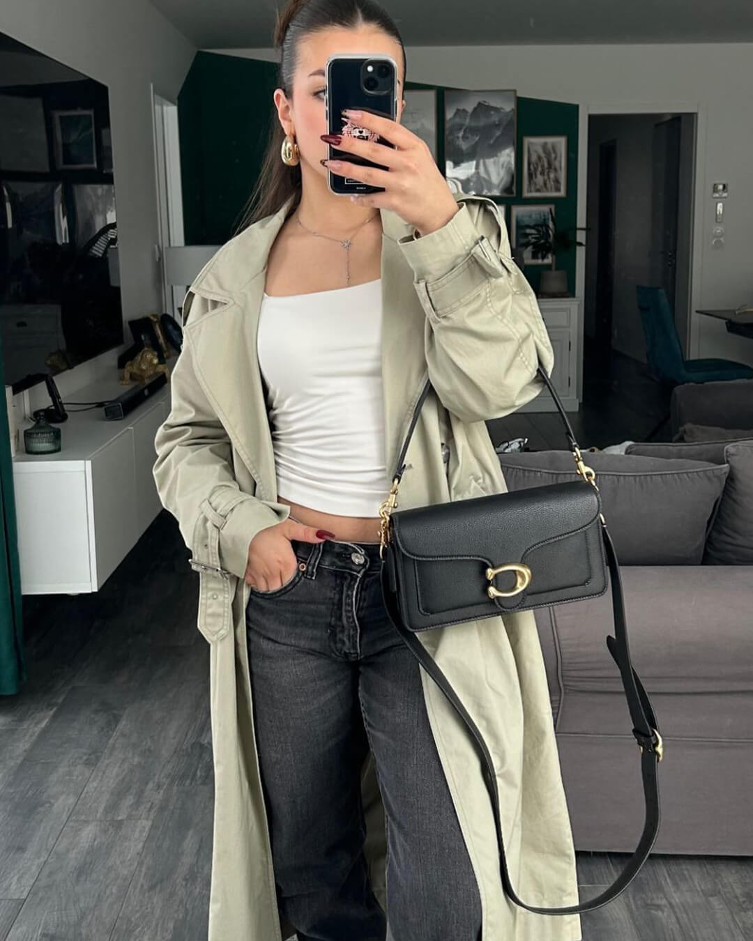 Trench Lungo Donna con Cintura - Cappotto Classico Elegante Primavera Autunno| Marlyn TIAMUSE Outwear