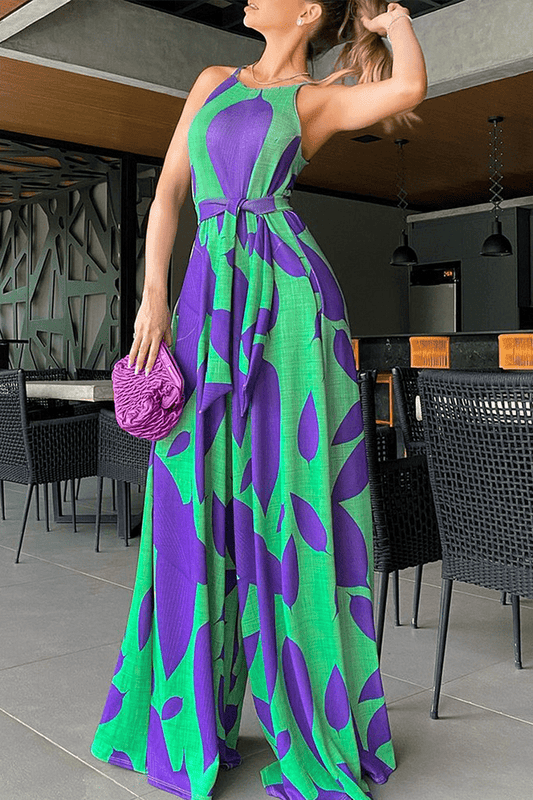 Tuta Patchwork Kiara Estiva da Donna | Colori Vivaci, Design Elegante, Spalline Sottili e Vestibilità Ampia TIAMUSE Tuta
