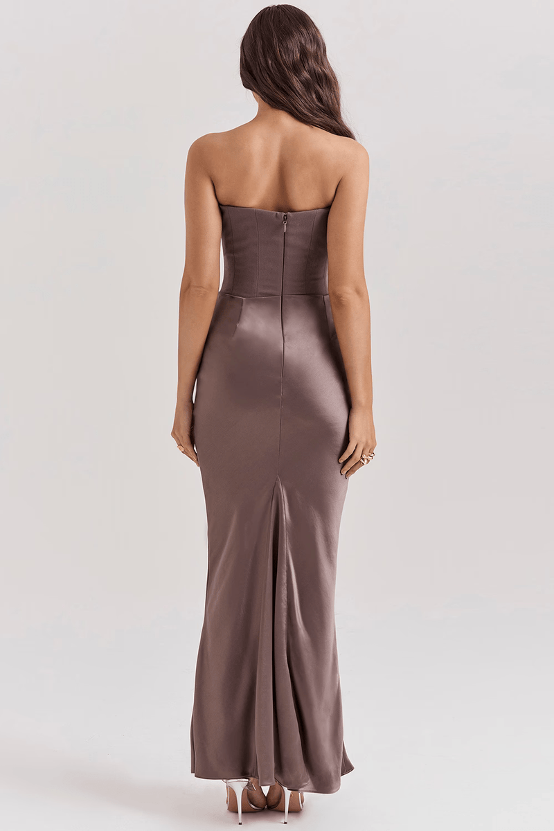 Vestito Lungo con Corsetto Modellante | Abito da Donna Senza Spalline Venera TIAMUSE Vestito Lungo