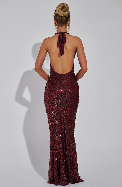 Vestito da Sera Brillante in Paillettes Rosse | Abito Elegante Alisa TIAMUSE Abito GLAM