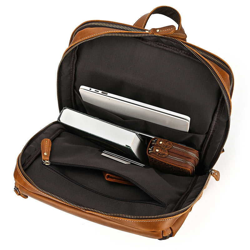 Sac à dos vintage en cuir véritable - Sac de voyage pour hommes et femmes | Olaon