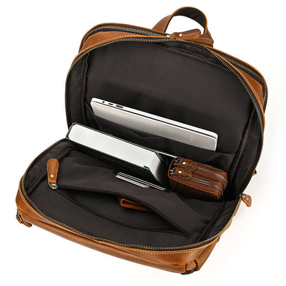 Sac à dos vintage en cuir véritable - Sac de voyage pour hommes et femmes | Olaon