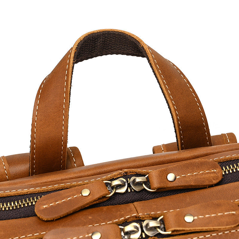 Sac à dos vintage en cuir véritable - Sac de voyage pour hommes et femmes | Olaon