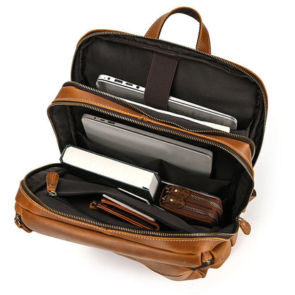 Sac à dos vintage en cuir véritable - Sac de voyage pour hommes et femmes | Olaon