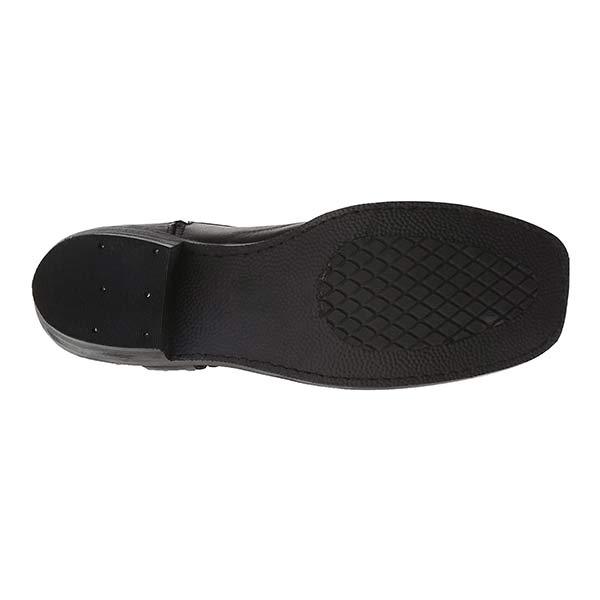 Bottes en cuir pour homme – Bottes robustes de motard avec talon bloc stable