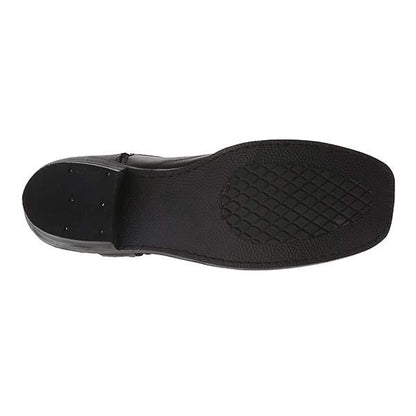 Bottes en cuir pour homme – Bottes robustes de motard avec talon bloc stable