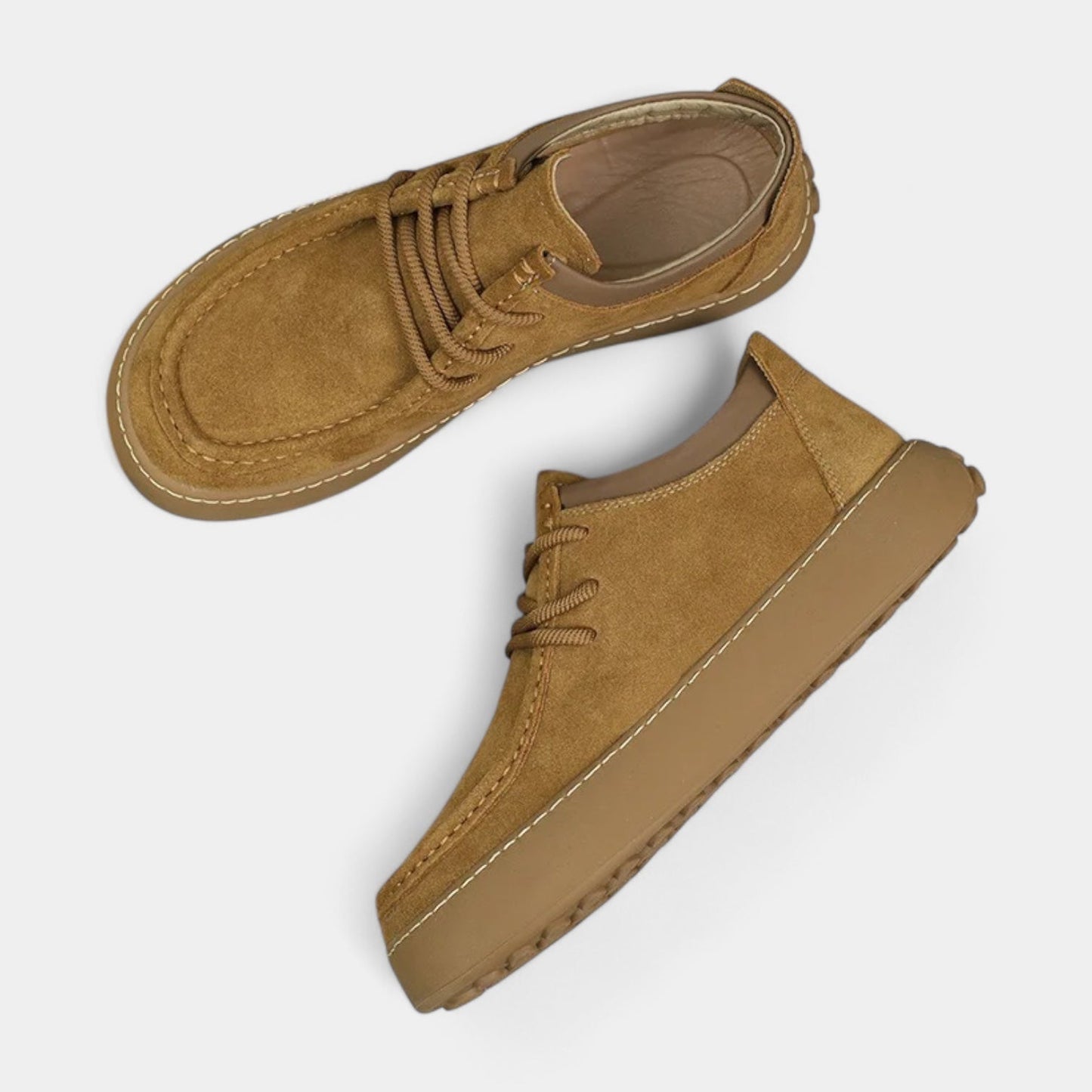 Chaussures pour homme en similicuir suédé avec lacets